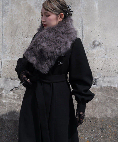 【Mavie..7】【3尺碼可選】圍巾套裝喇叭長款大衣