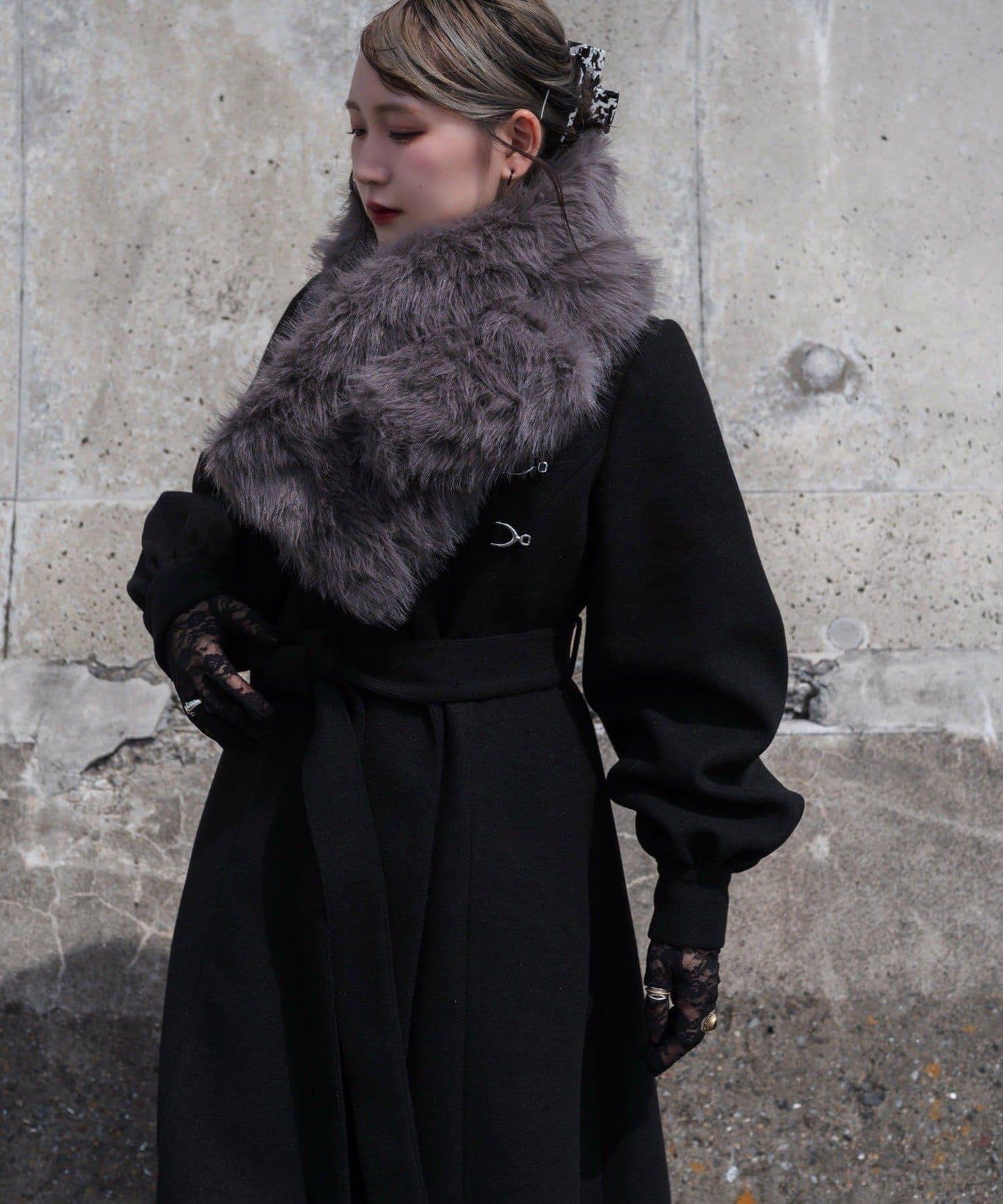 【Mavie..7】【3尺碼可選】圍巾套裝喇叭長款大衣