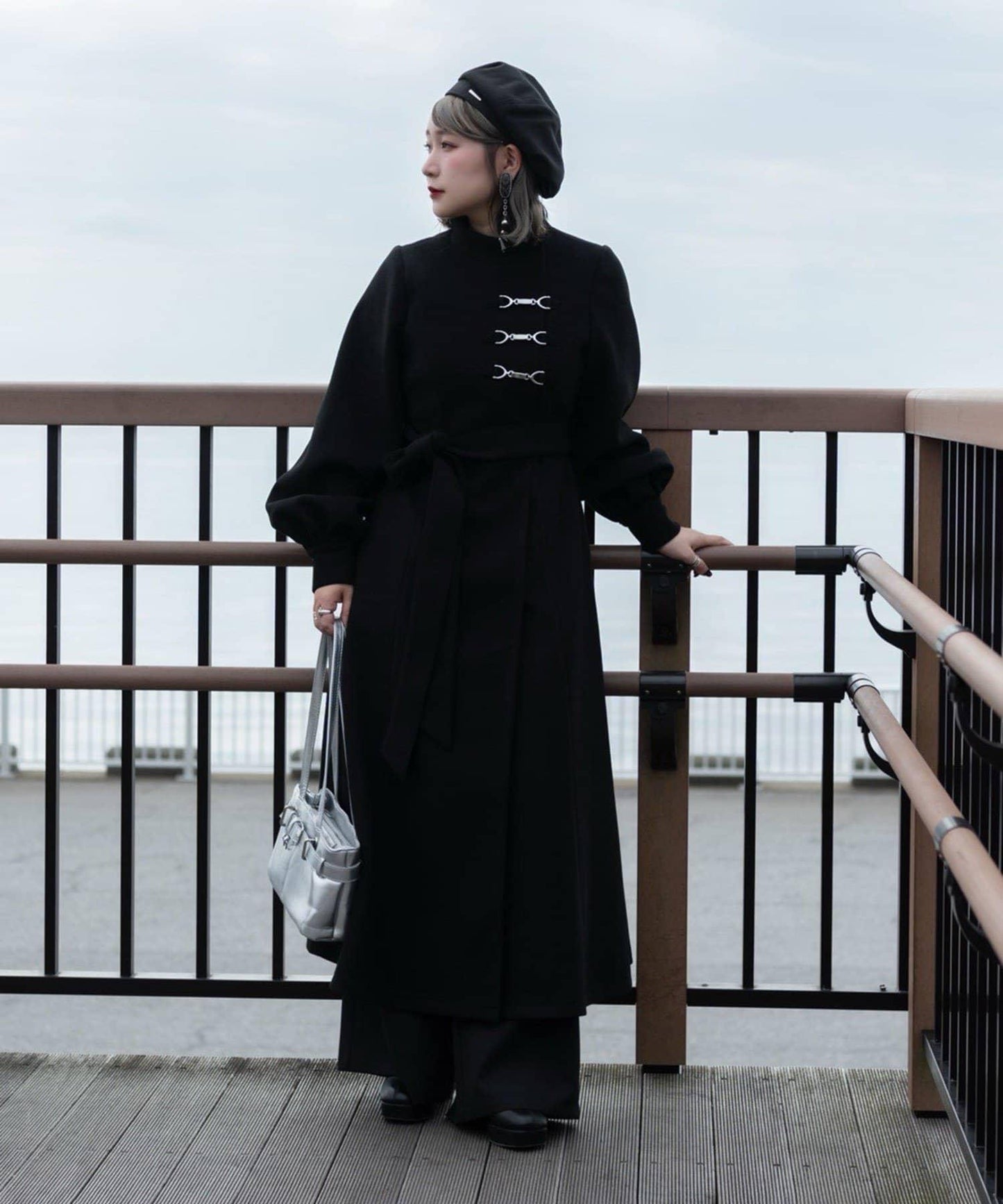 【Mavie..7】【3尺碼可選】圍巾套裝喇叭長款大衣