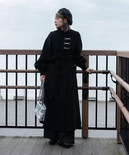 【Mavie..7】【3尺碼可選】圍巾套裝喇叭長款大衣