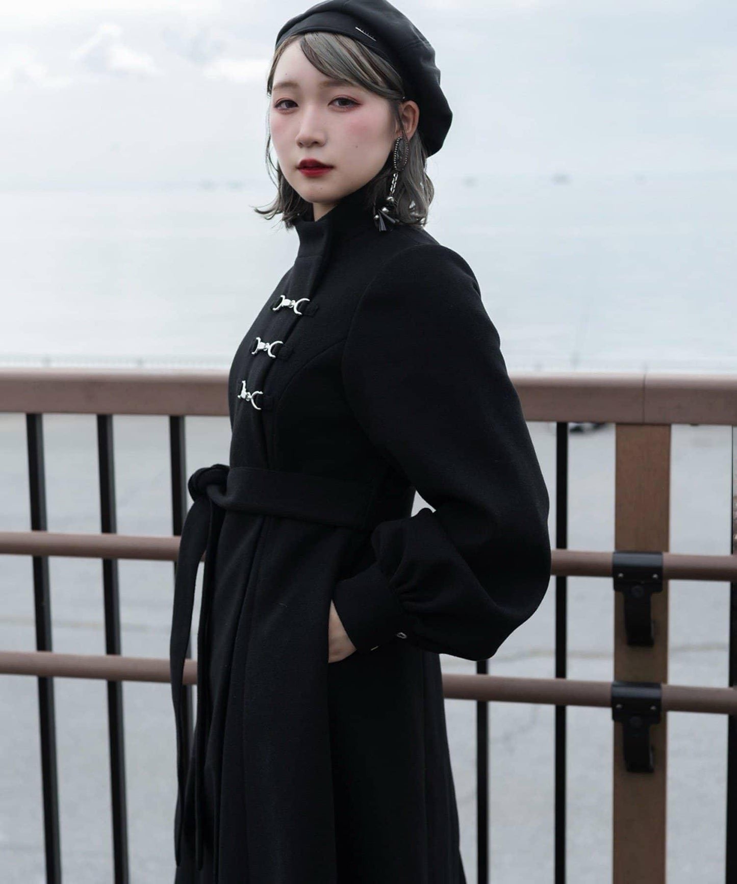 【Mavie..7】【3尺碼可選】圍巾套裝喇叭長款大衣