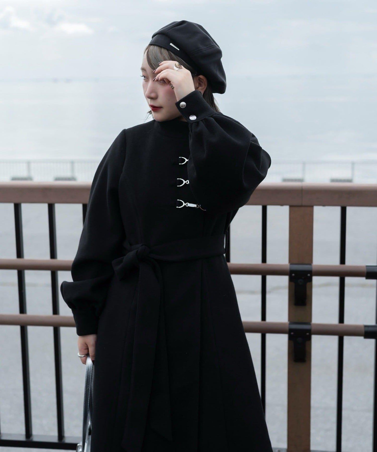 【Mavie..7】【3尺碼可選】圍巾套裝喇叭長款大衣