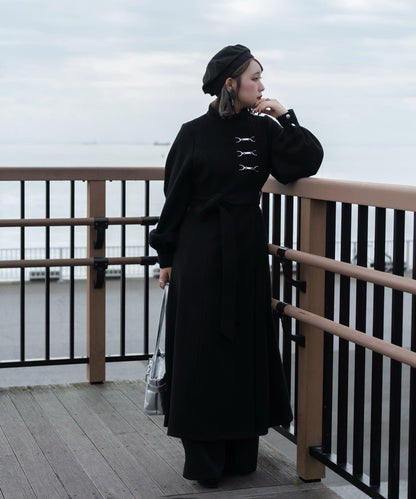 【Mavie..7】【3尺碼可選】圍巾套裝喇叭長款大衣