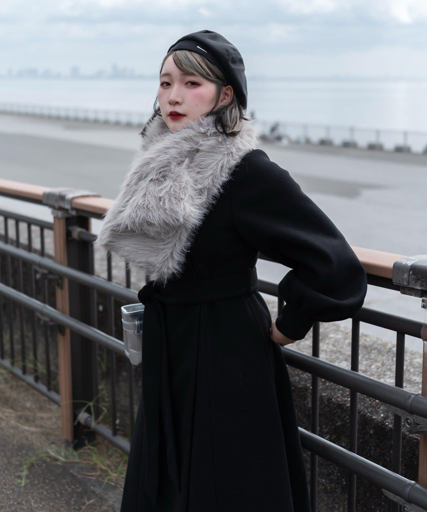 【Mavie..7】【3尺碼可選】圍巾套裝喇叭長款大衣