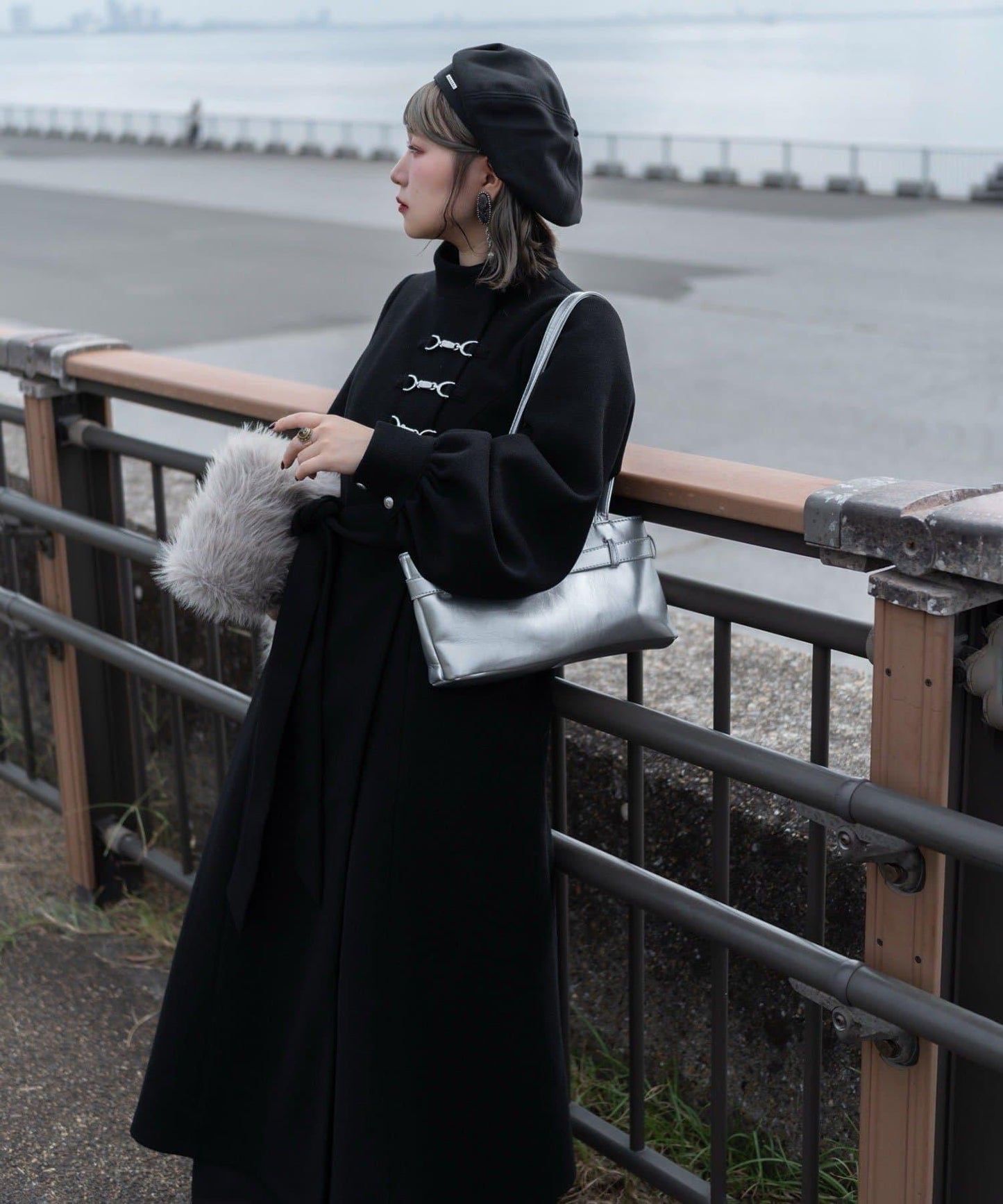 【Mavie..7】【3尺碼可選】圍巾套裝喇叭長款大衣