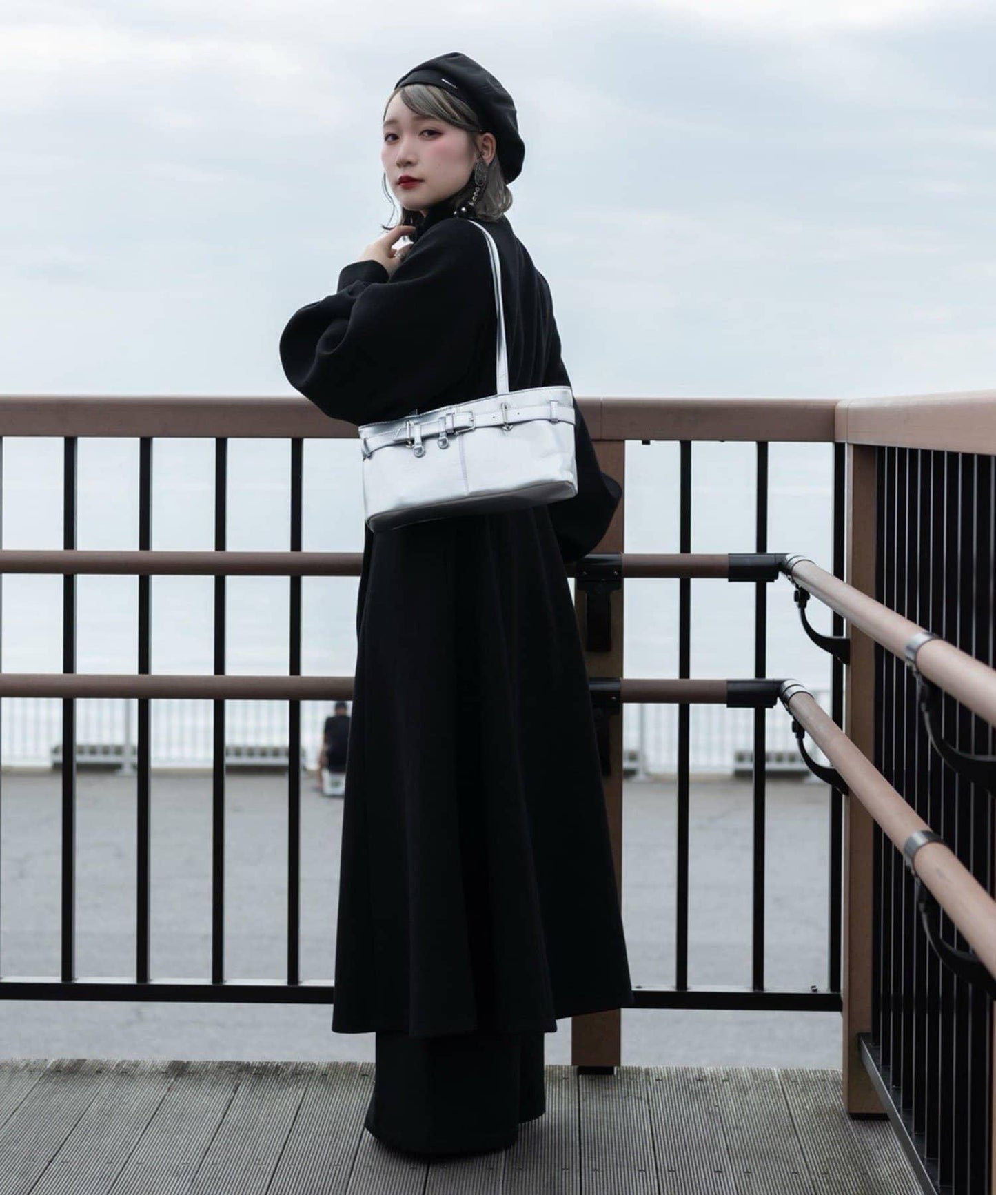 【Mavie..7】【3尺碼可選】圍巾套裝喇叭長款大衣