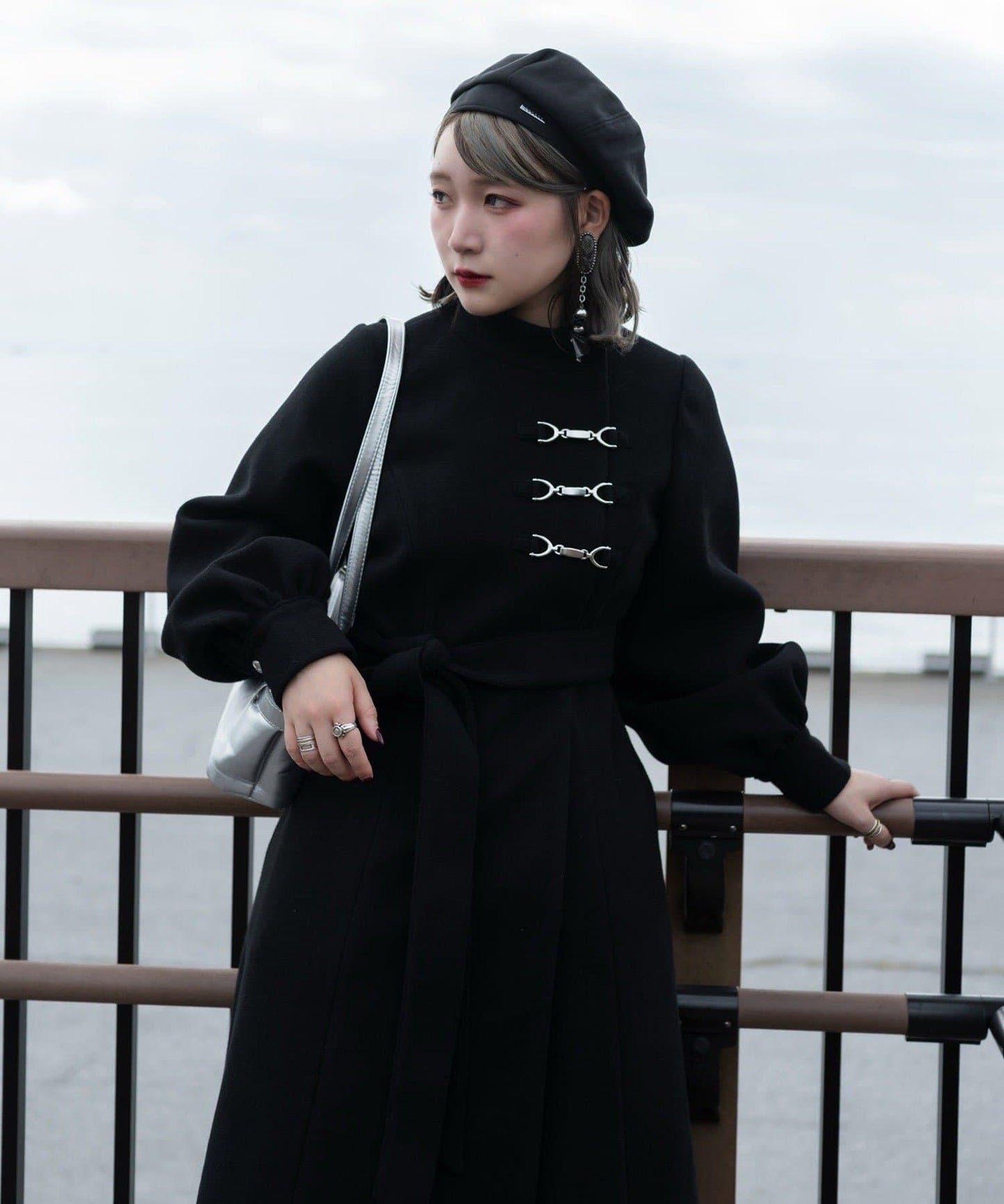 【Mavie..7】【3尺碼可選】圍巾套裝喇叭長款大衣