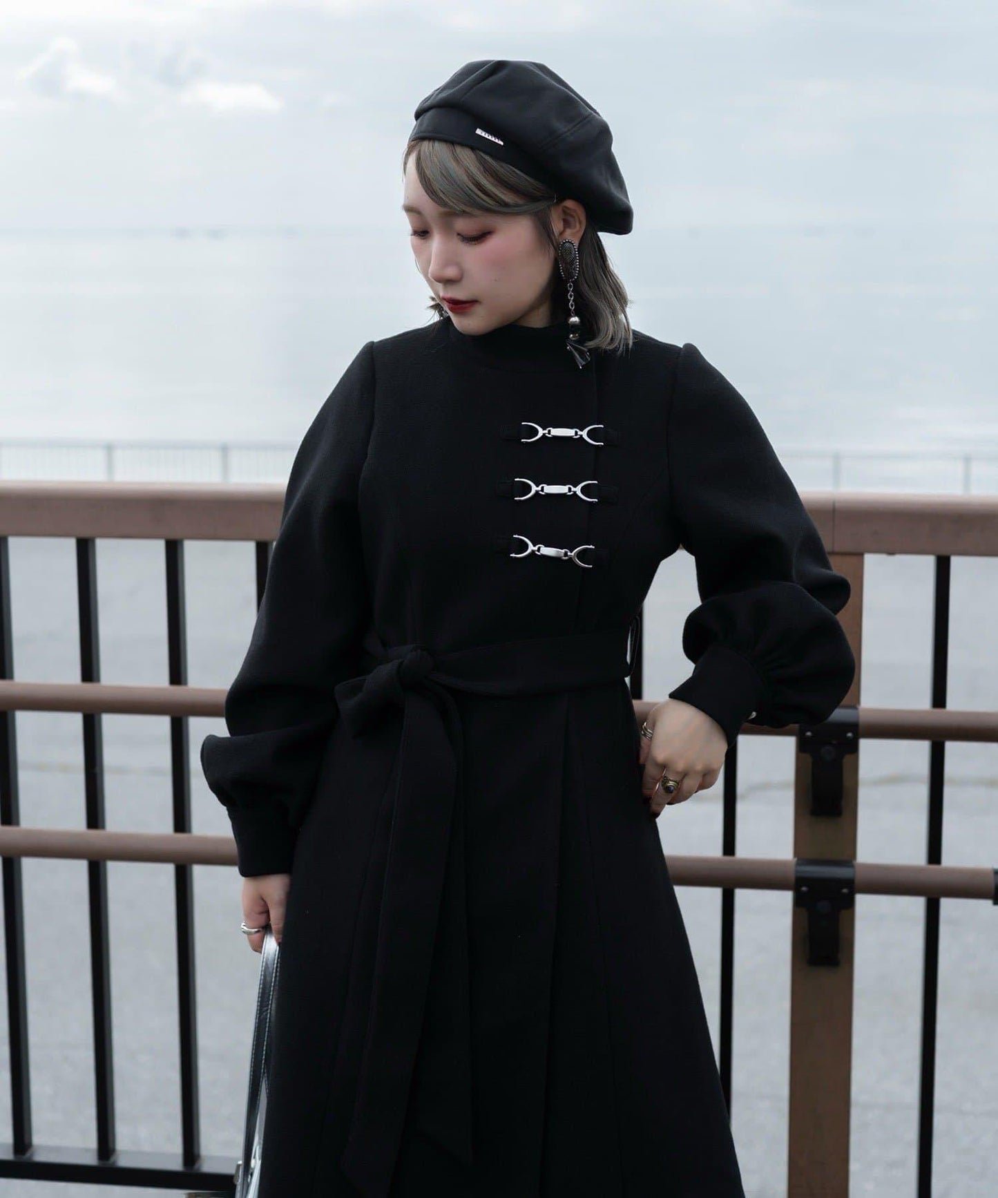 【Mavie..7】【3尺碼可選】圍巾套裝喇叭長款大衣