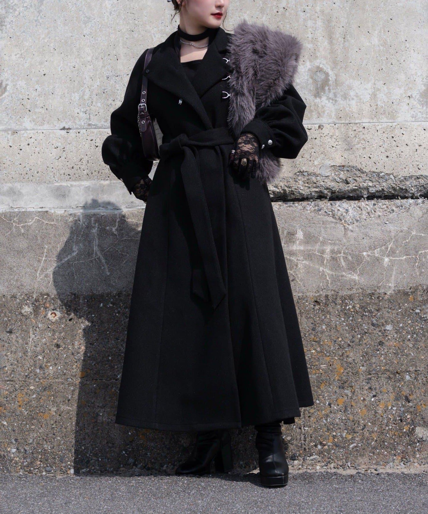 【Mavie..7】【3尺碼可選】圍巾套裝喇叭長款大衣