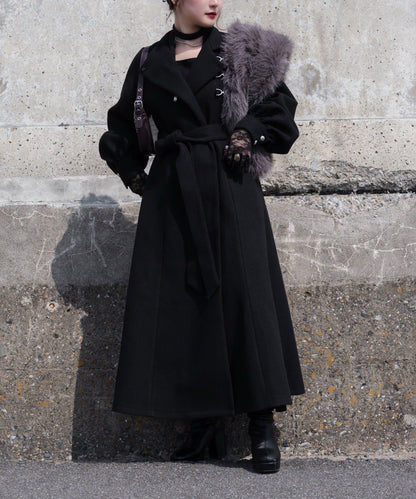 【Mavie..7】【3尺碼可選】圍巾套裝喇叭長款大衣