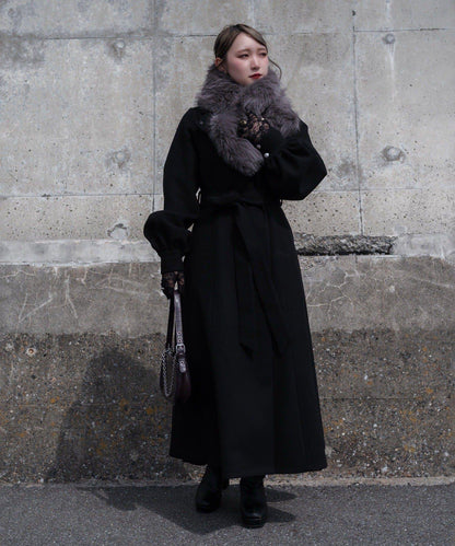 【Mavie..7】【3尺碼可選】圍巾套裝喇叭長款大衣