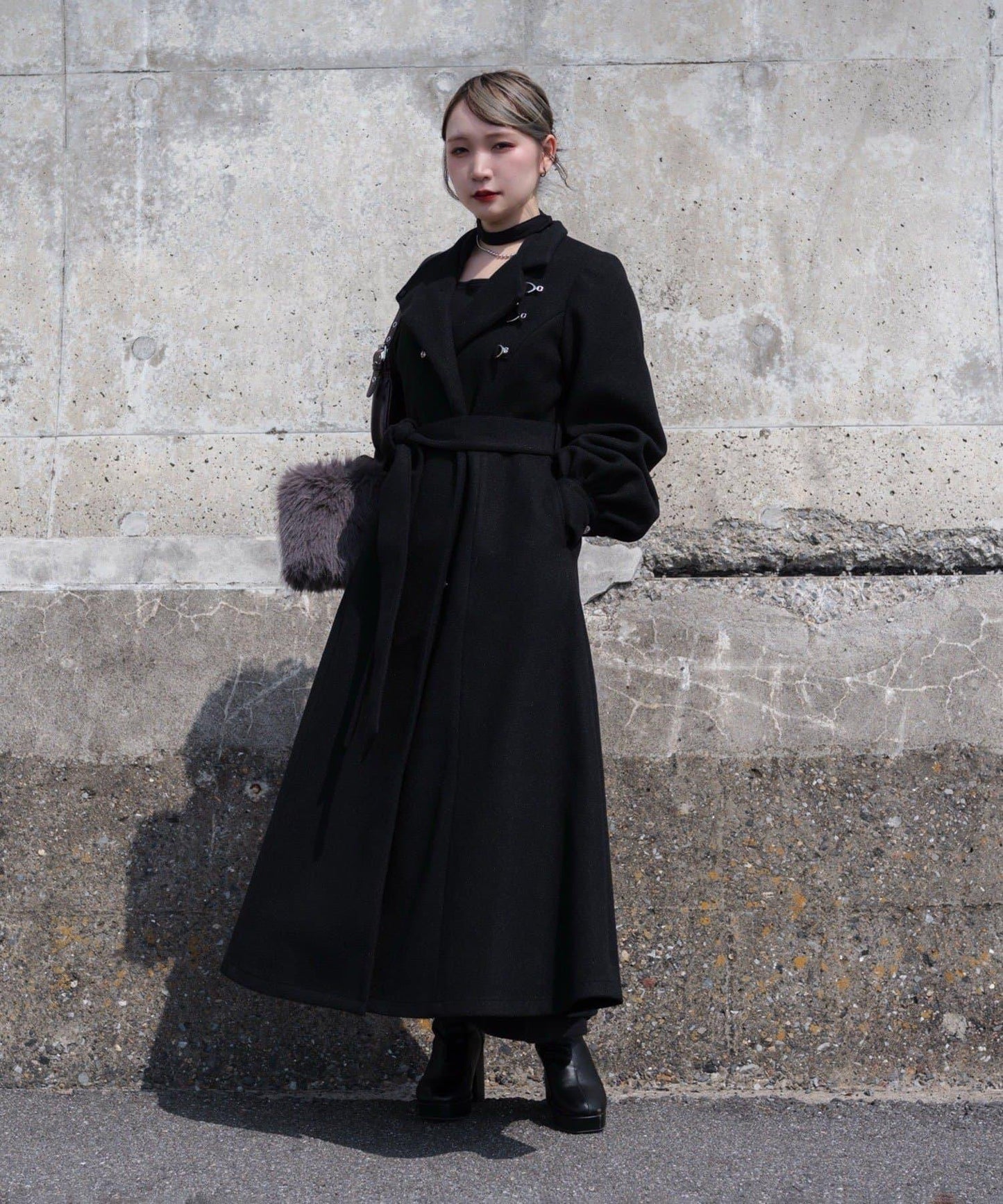 【Mavie..7】【3尺碼可選】圍巾套裝喇叭長款大衣