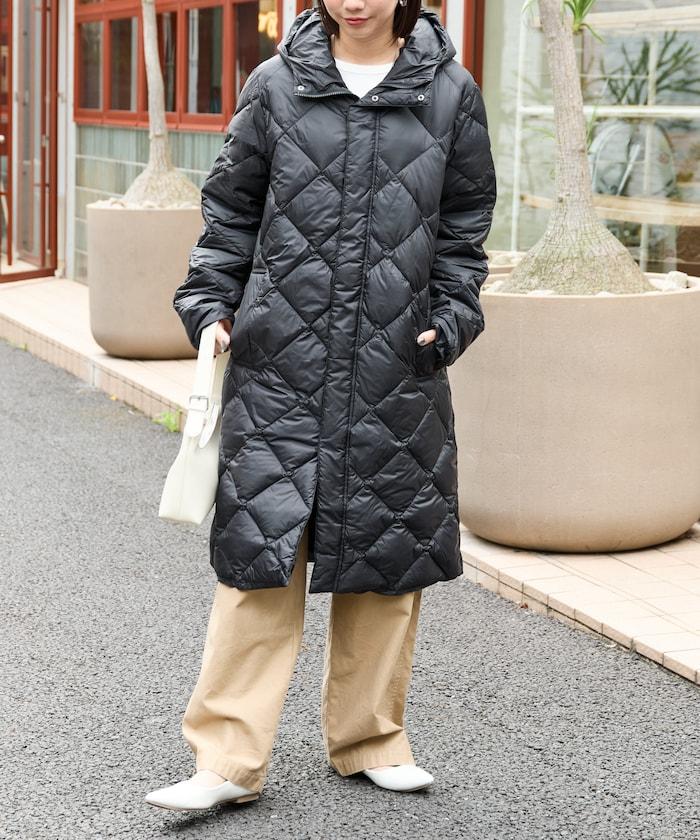城市可收納連帽長款羽絨服