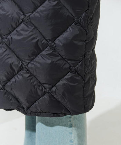 城市可收納連帽長款羽絨服