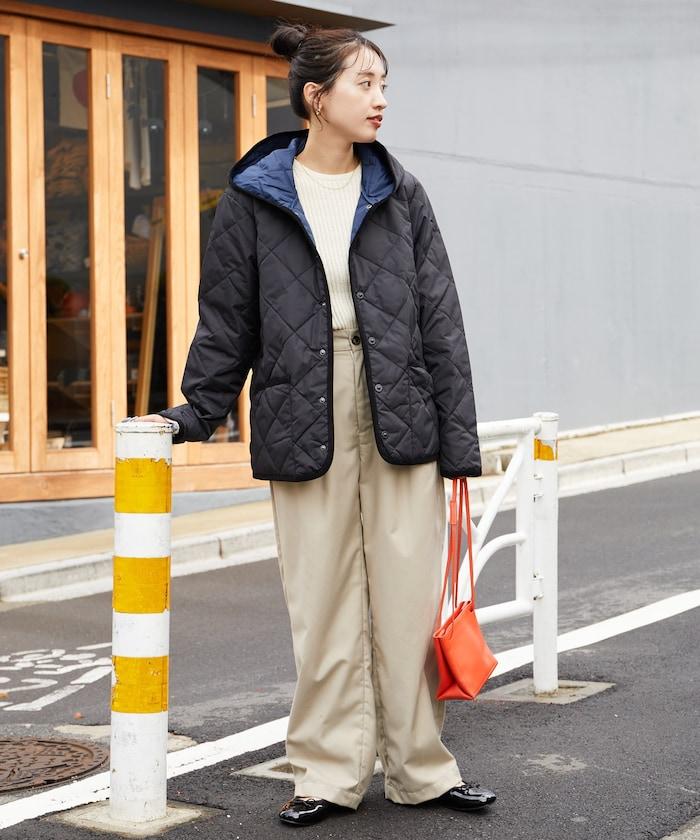 CITY撞色拼接連帽羽絨開衫（羽絨服）