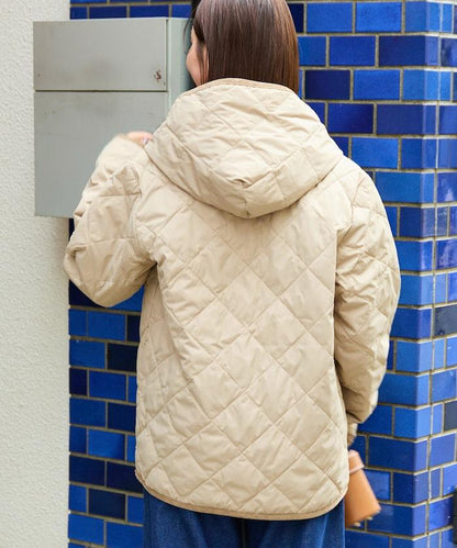 CITY撞色拼接連帽羽絨開衫（羽絨服）