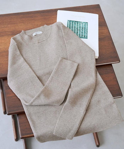 吸溼發熱羅紋圓領針織套頭衫