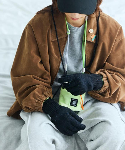 羊毛簡約開叉手套 支持觸屏