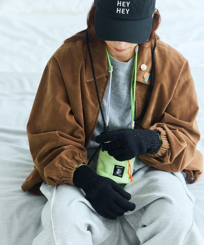 羊毛簡約開叉手套 支持觸屏