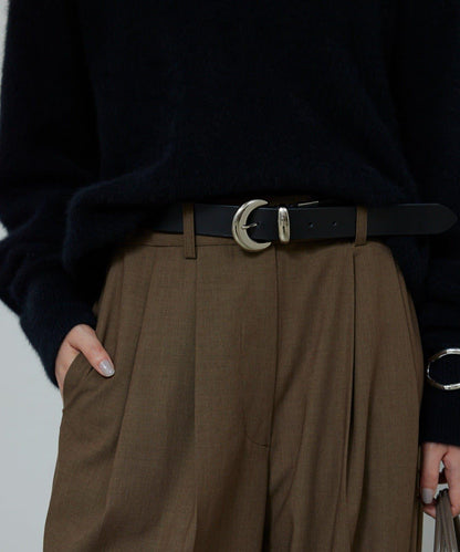 圓形扣無孔皮帶