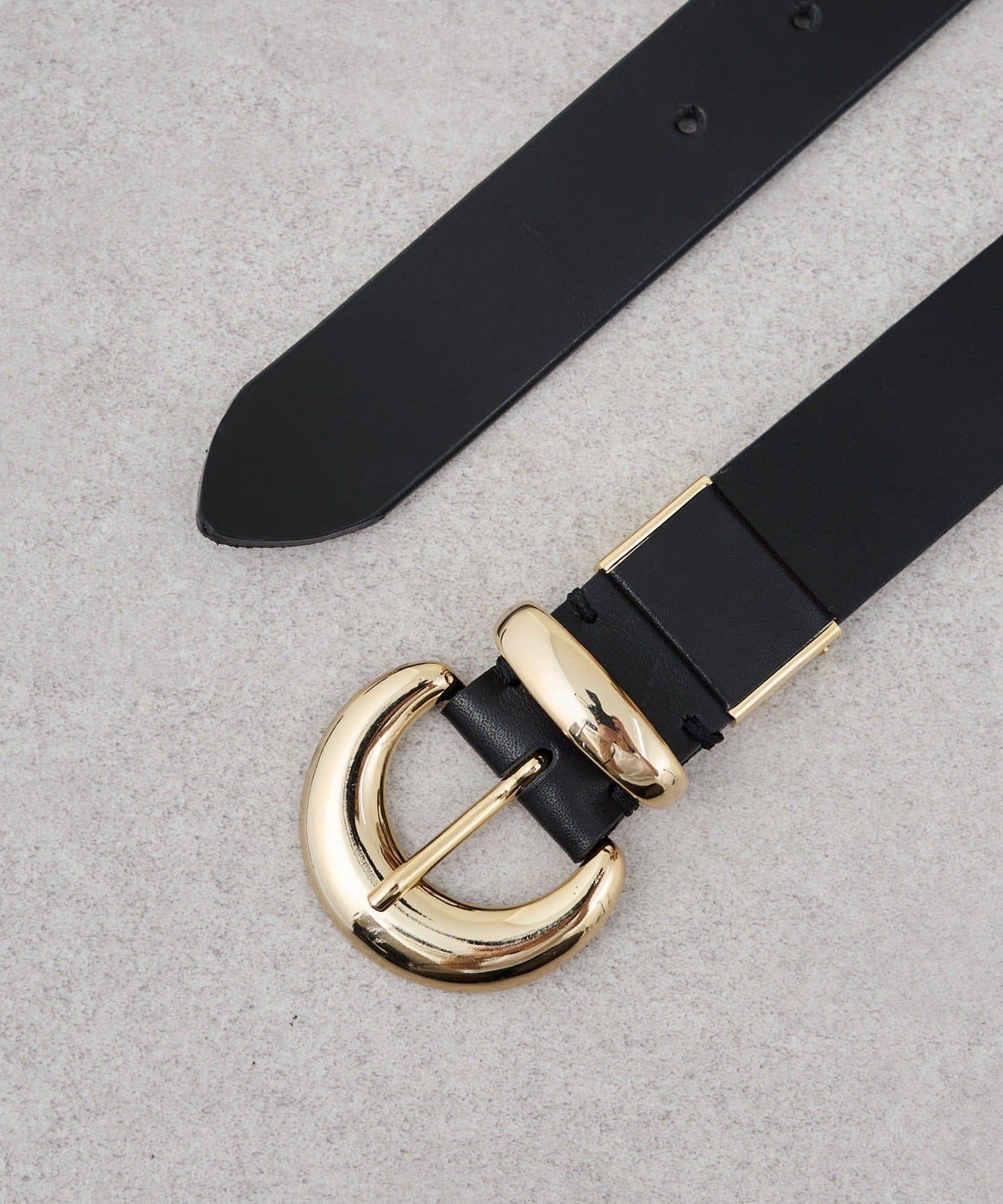 圓形扣無孔皮帶