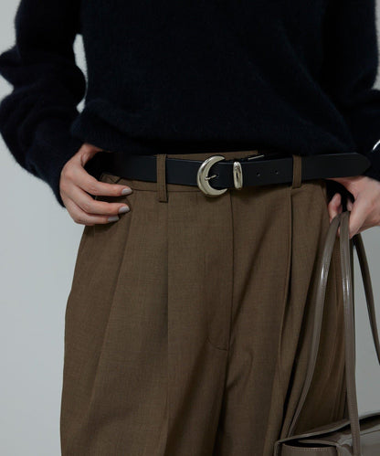 圓形扣無孔皮帶