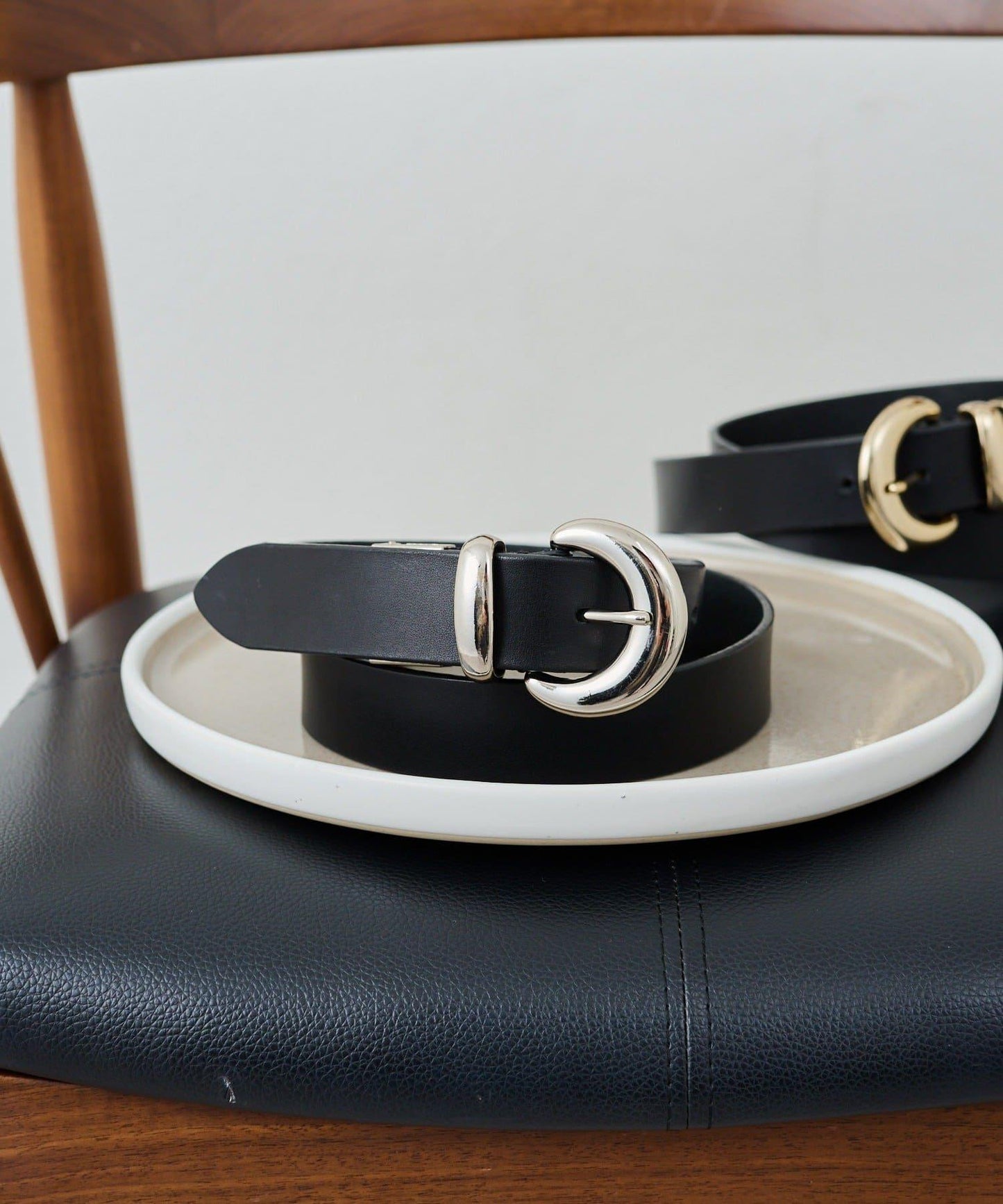 圓形扣無孔皮帶