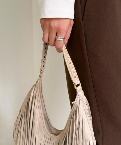 麂皮流蘇圓形包