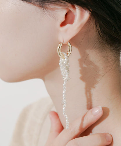 珍珠結2WAY圈形耳環