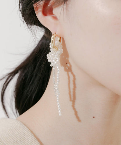 珍珠結2WAY圈形耳環