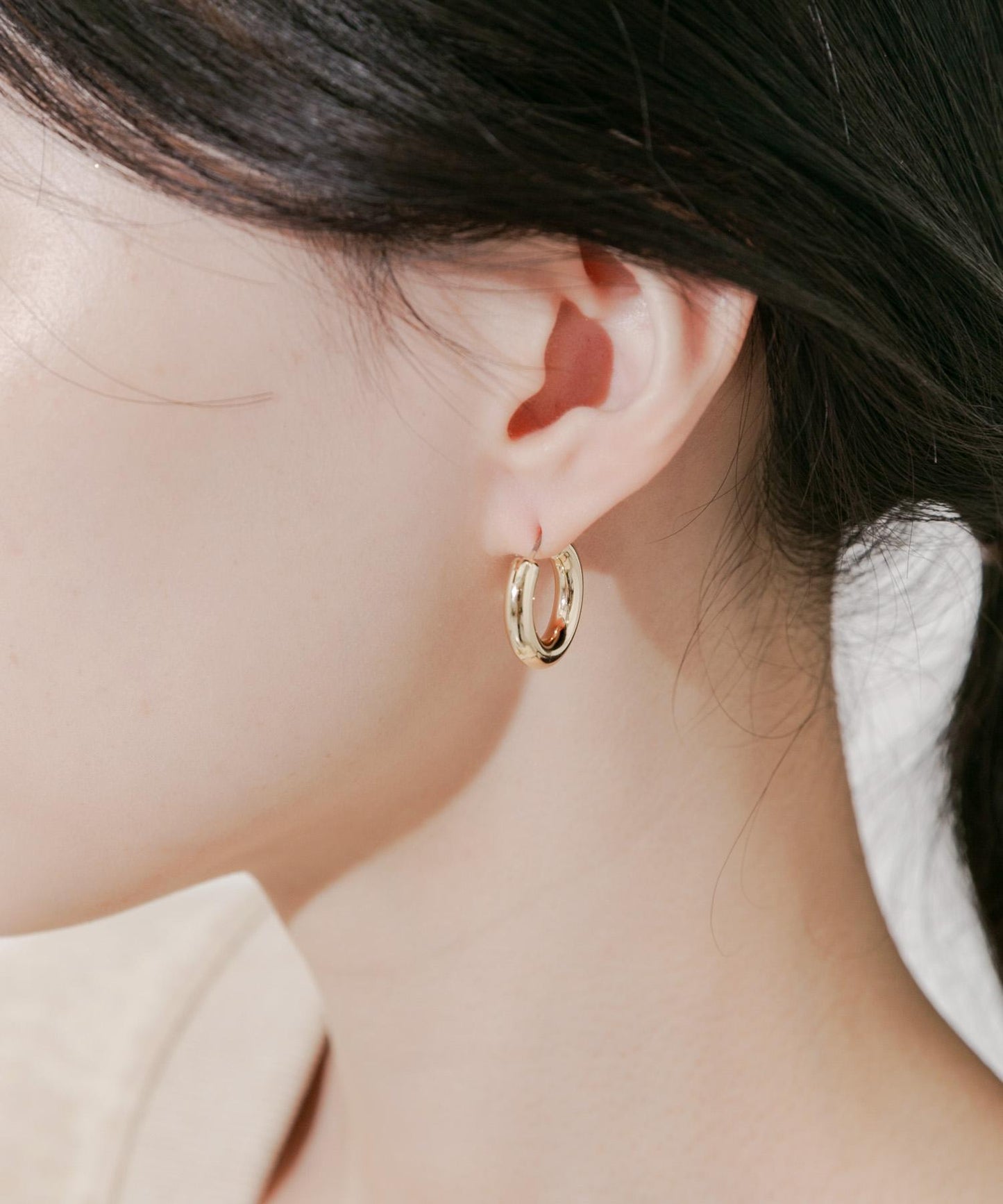 珍珠結2WAY圈形耳環