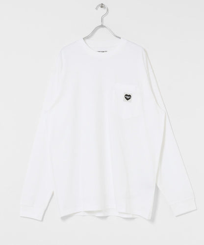 carhartt 長袖口袋心形圖案T恤