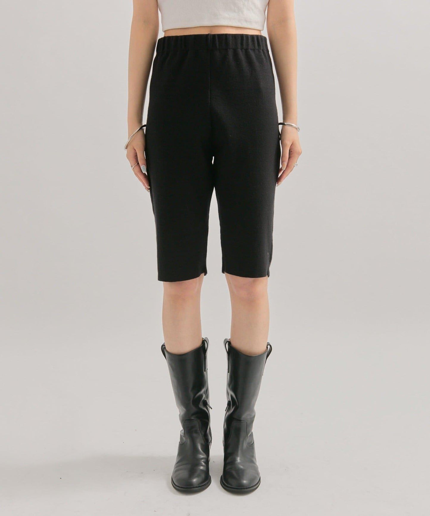 機車風針織長褲