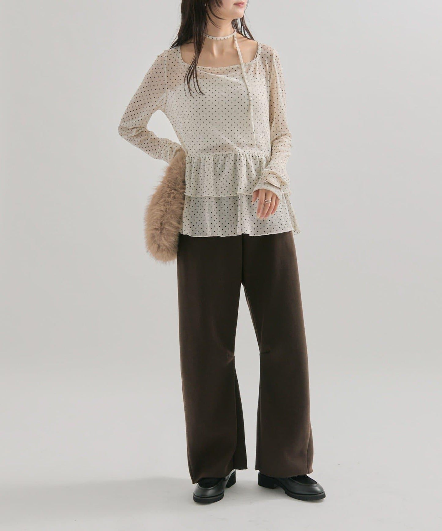 【EC限定】加絨彎曲運動褲