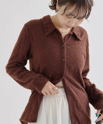 帶領毛絨開衫