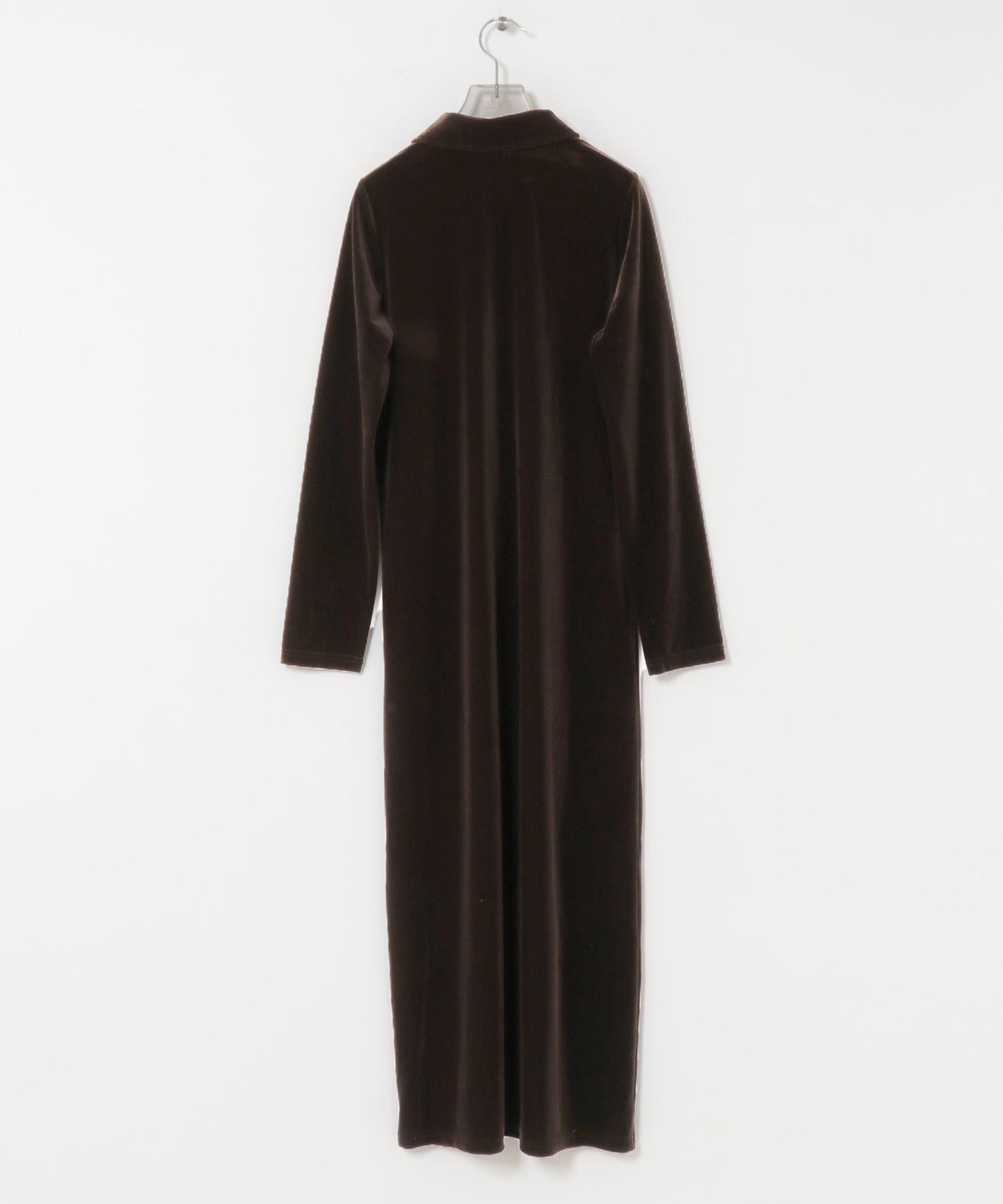 天鵝絨襯衫領連衣裙