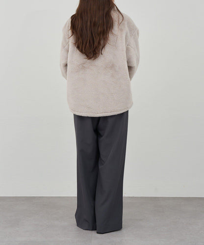 雙拉鍊毛絨大衣