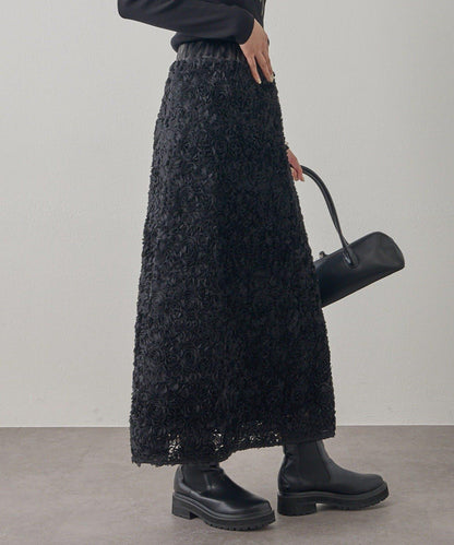 花卉圖案高腰傘裙