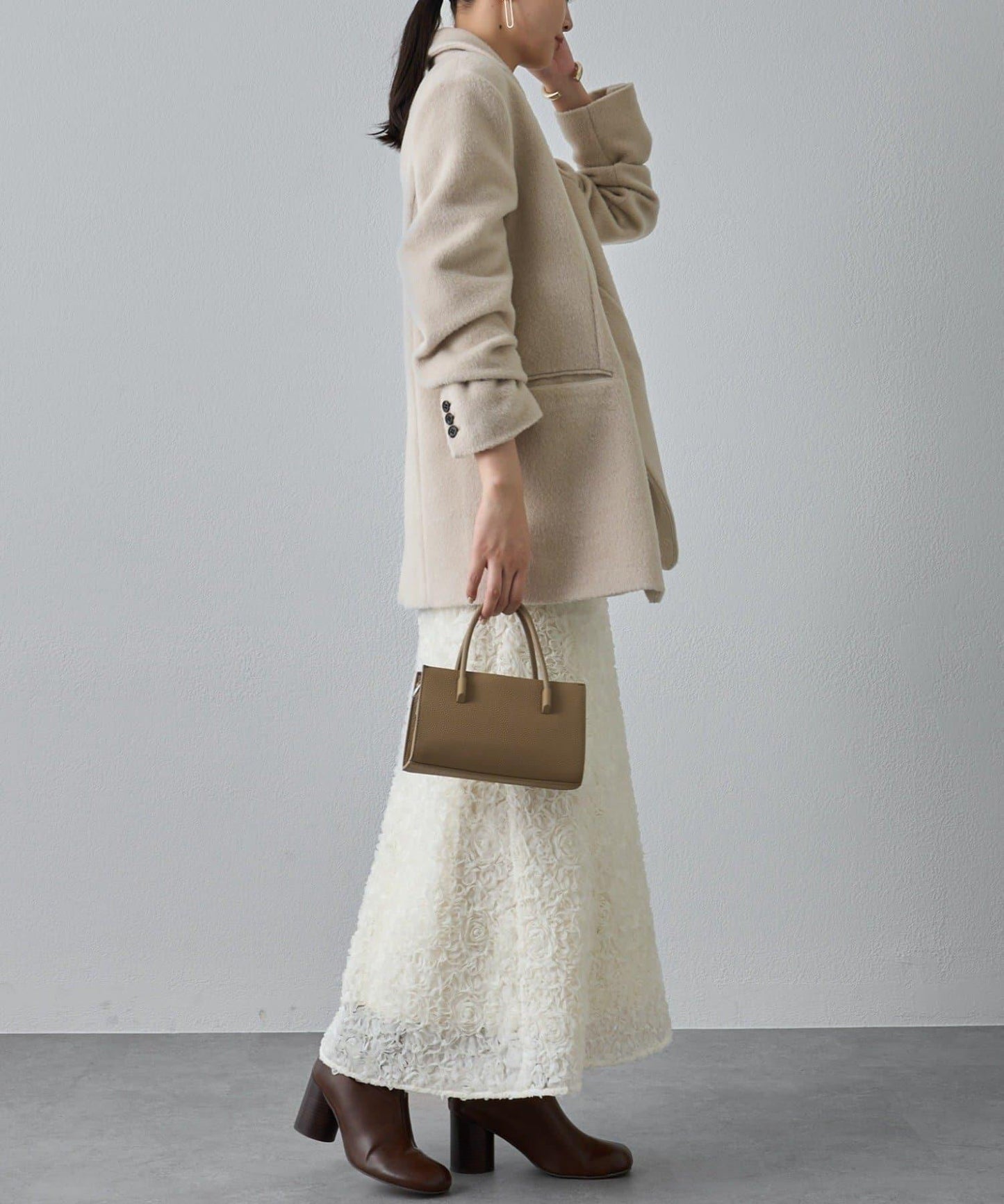 花卉圖案高腰傘裙