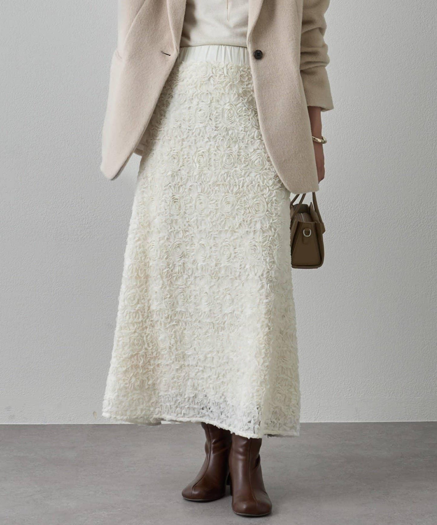 花卉圖案高腰傘裙