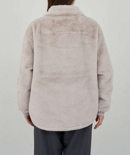 雙拉鍊毛絨大衣