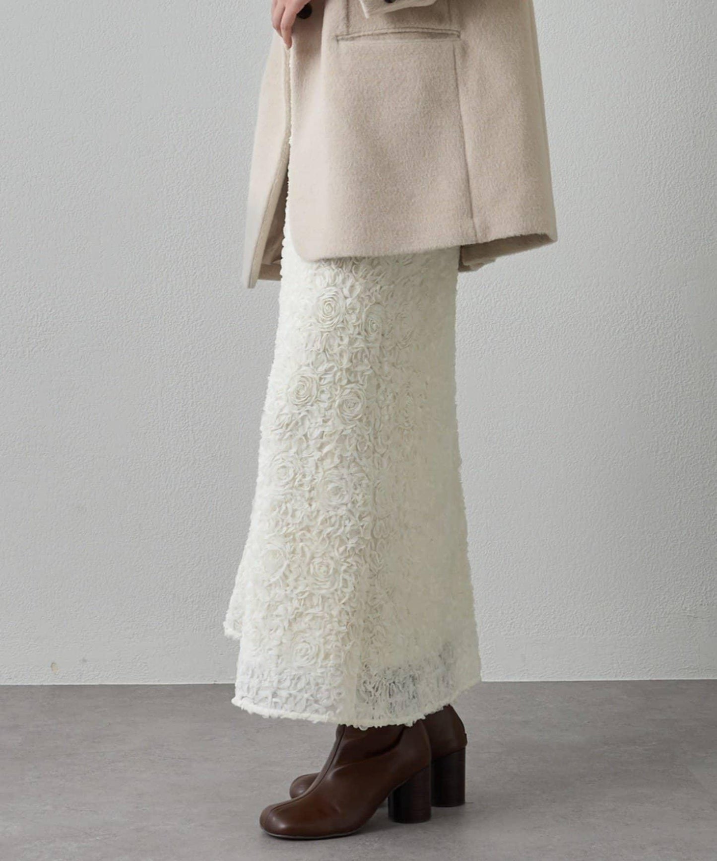 花卉圖案高腰傘裙