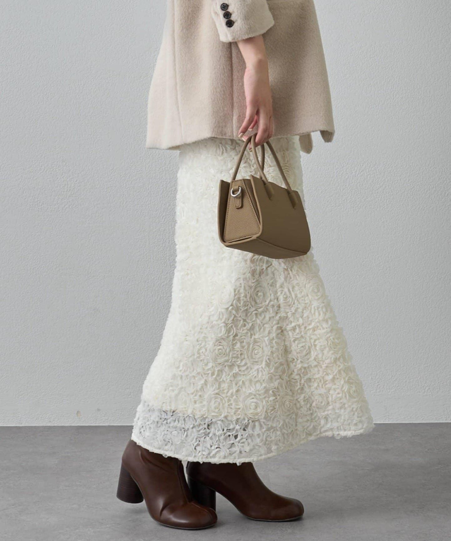 花卉圖案高腰傘裙