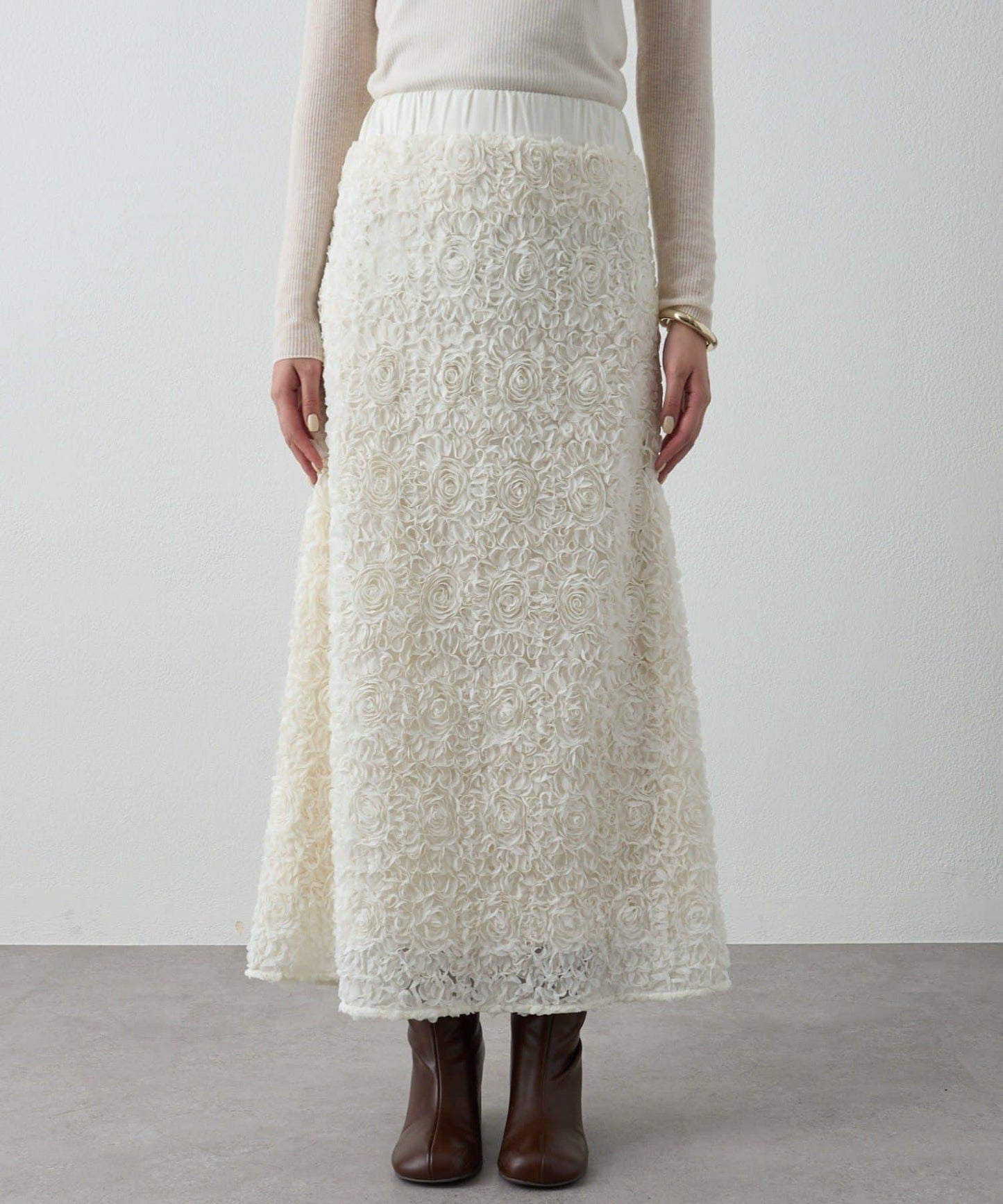 花卉圖案高腰傘裙