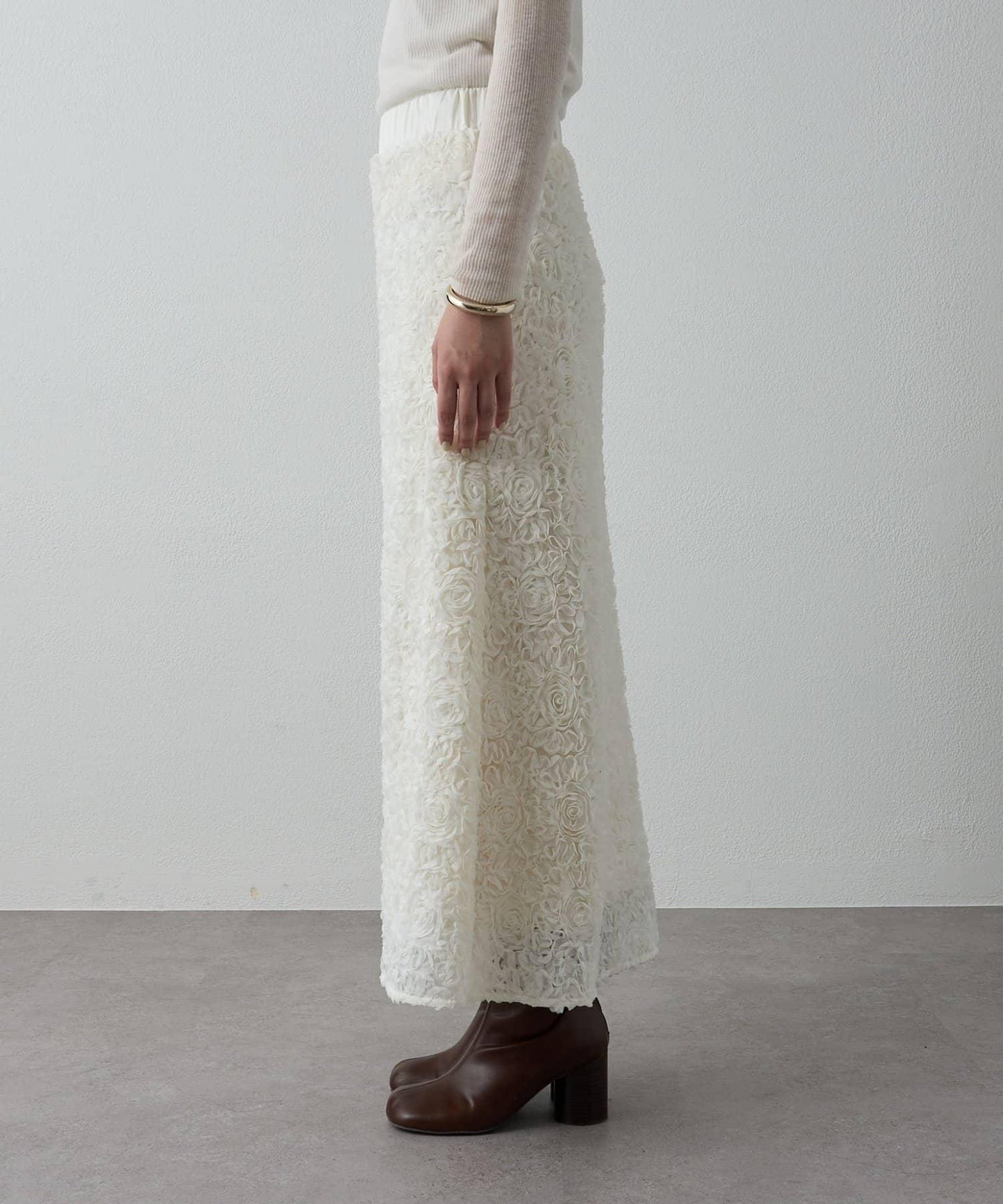 花卉圖案高腰傘裙