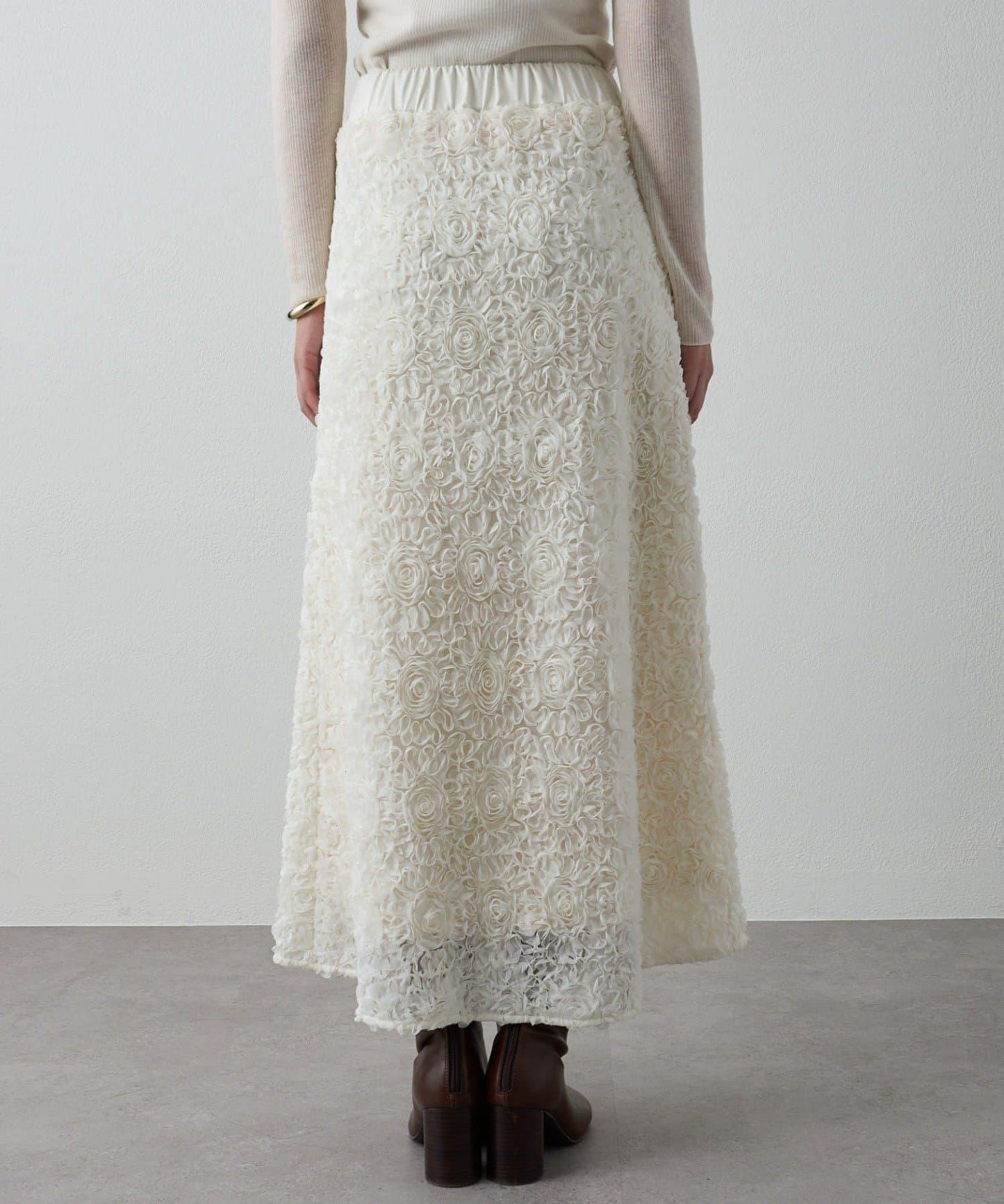 花卉圖案高腰傘裙