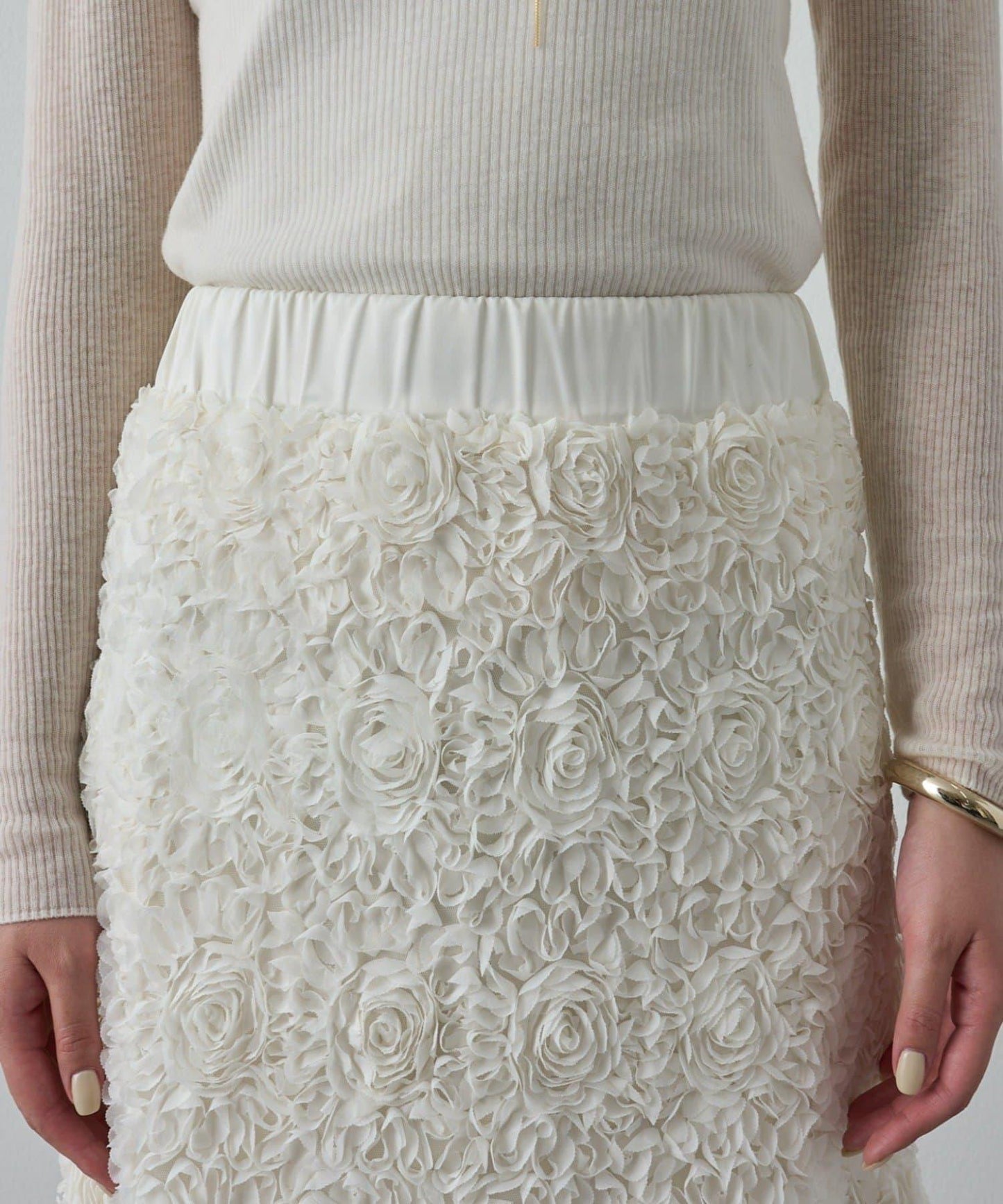 花卉圖案高腰傘裙