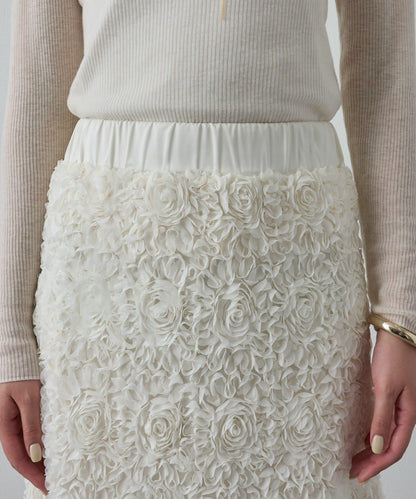 花卉圖案高腰傘裙