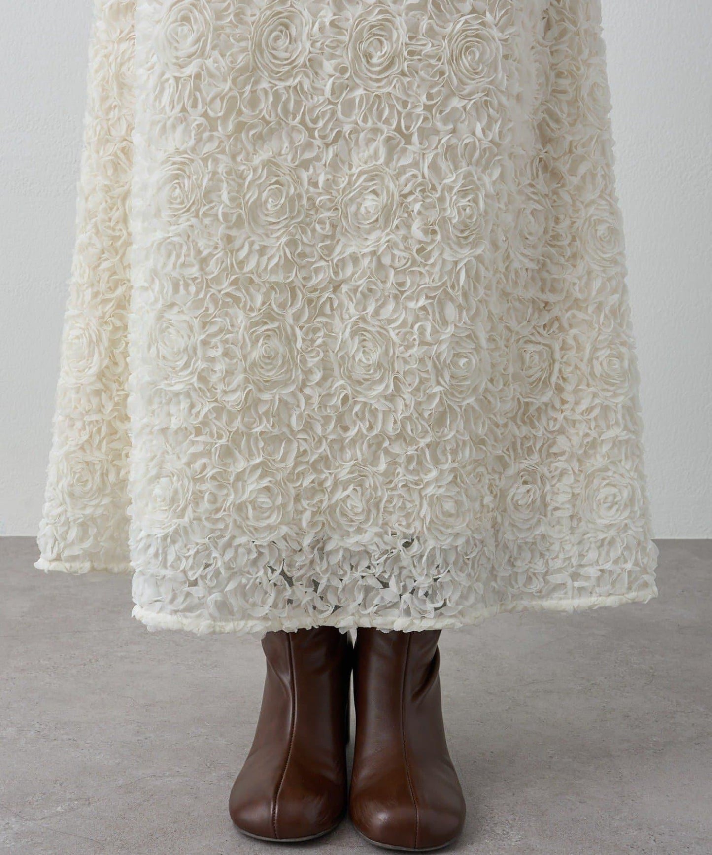 花卉圖案高腰傘裙