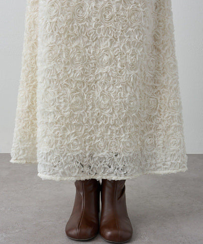 花卉圖案高腰傘裙